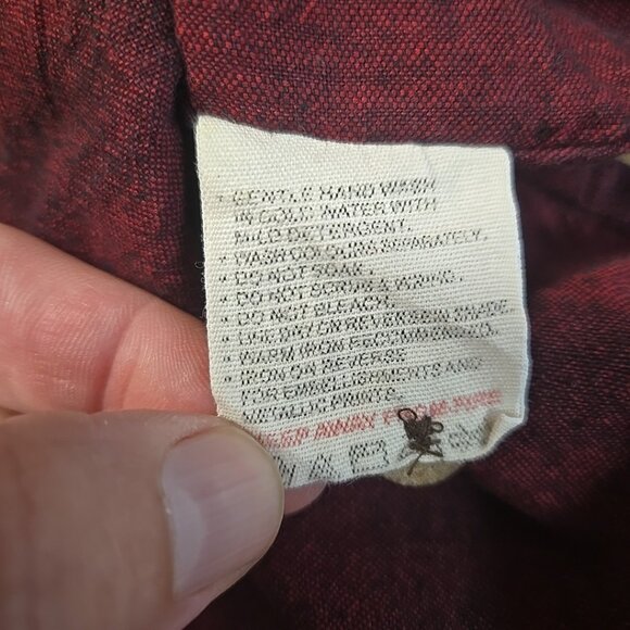 Fabindia Kurta Mens Size XS Red Striped 100% Cotton Pockets - Picture 9 of 10